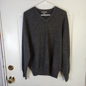 Daniel Cremieux Black V-Neck Cashmere Sweater Large